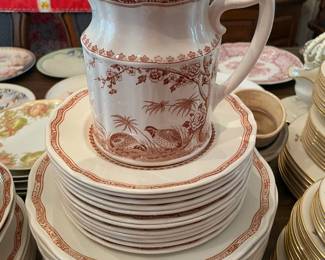 English "Colonial Quail" Ironstone Dinnerware Set