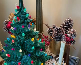 Vintage Ceramic Hand Painted Christmas Tree