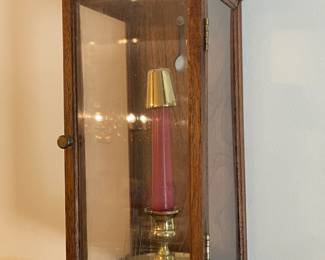 Brass Candlestick Holder W/ Snuffer & Wood Case