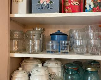 Assorted Kitchen Contents (Bakeware, China, Glassware, Etc.)
