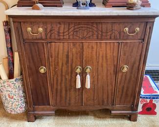 Marble Top Wooden 2 Door Cabinet