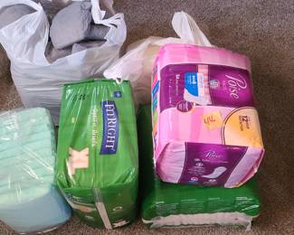 Poise pads, FitRight briefs lot