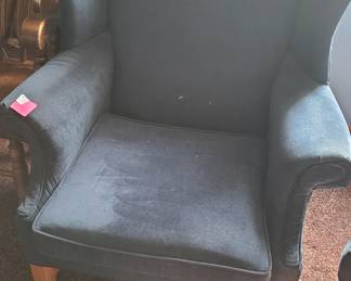 Wingback blue cloth chair