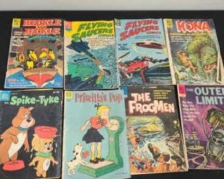 Vintage Dell Comics Flying Saucers Kona The Frogman The Outer Limits Heckle And Jeckle Spike