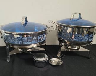 Blue Willow Cuisine Cookware With Chaffing Warmer