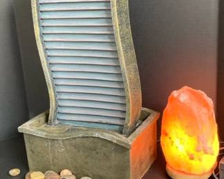 Homedics Water Fountain And Dimmable Salt Lamp