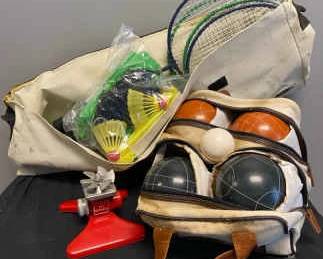 Vintage Bocce Ball Set Franklin Badminton Set Sprinkler For Your Lawn