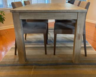 Table, chairs, rug