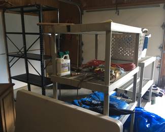 Storage shelves, can be taken apart to move.