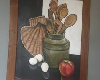 Large oil still life acquired from NY gallery in 1975.