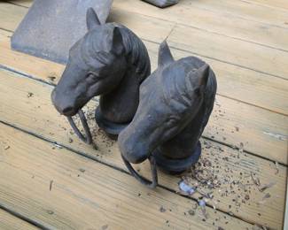 Horse cast iron horse head fence posts