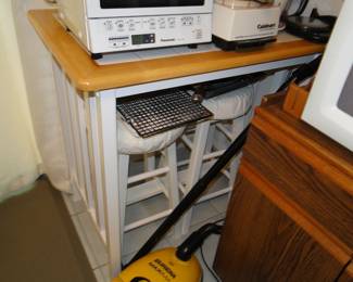 Tile top table with 2 stools