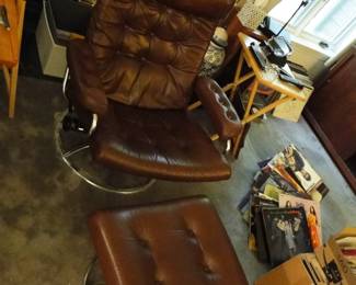 Ekornes Style Chair with Ottoman unknown maker