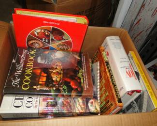 Box of cookbooks