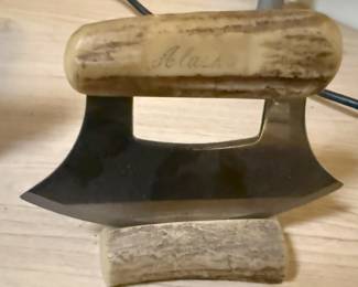 Curved Knife and base; a memento from Alaska.