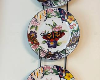 Decorative hanging Butterfly plates, with hanger.