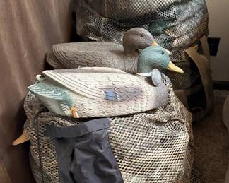 For the bird hunter, we have 2 large bags of decoys, including small and larger Mallard drakes and hens and Canadian Geese. We also have weights for the decoys. We have just about everything you need for duck hunting particularly.