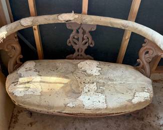 This is a Victorian love seat. It needs lots of love, but the frame is beautiful.