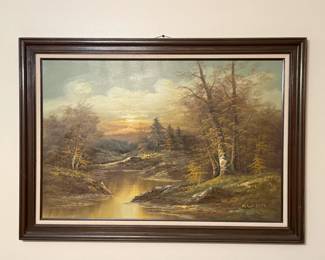 Landscape Oil Painting signed by Almon