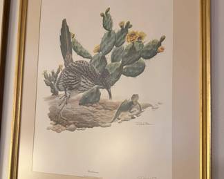 Professionally framed print by Richard Sloan entitled "Road Runner," with Certificate of Authenticity.