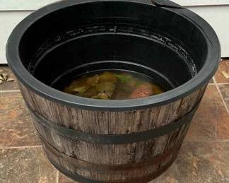 Wooden Barreled Planter