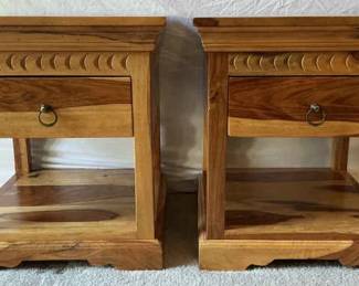 Larvik Rustic Solid Wood Night Stands