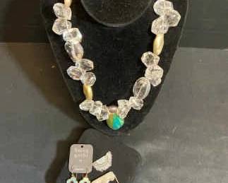 Chunky Glass Necklace Holly Yashi Earrings Small Geode Piece