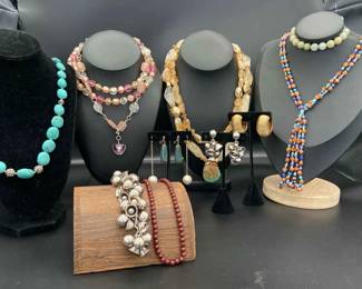 Beaded And Faux Stone Costume Jewelry