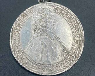 Wolfgang Von Schrathenbach Austrian Thayler 1712 Coin Pendant