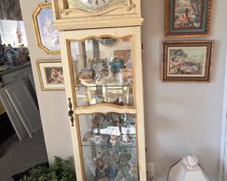 $100 Clock Curio Cabinet - 70.5" tall x 21.5" wide