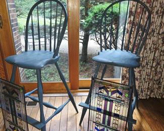 Bar Stools, Williamsburg Blue, oversize