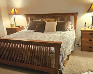 Mission Style King mattress and frame
$325.00
(Linens and pillows not included)