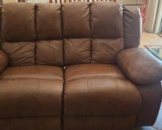 Pleather loveseat - $125.00