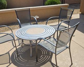 Patio table and chairs - $65.00
Dimensions:
39 inches × 39 inches 
19 1/2 inches tall