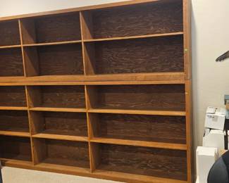 Bookshelf × 2
Top-$70.00
Dimensions: 120 inches wide
12 inches deep   33 3/4 inches tall
Bottom- $75.00
Dimensions: 120 inches wide
12 inches deep   48 inches tall