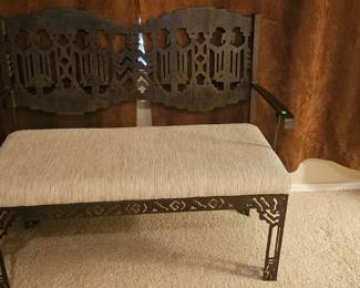 Southwest style bench - $125.00
Dimensions:
40 3/4 inches wide 
18 inches deep
17 inches tall (at seat)