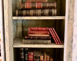 Antique leather-bound books