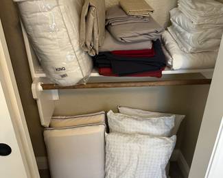 Lot 34 sheets, and pillows. $15 