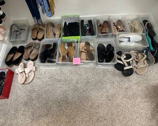 Lot 57 shoe lot 22 pairs of size 9 women’s shoes. $35