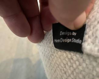 Tag from sofa Hem Design Studios