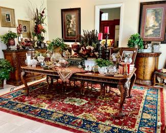 HERE WE GO!  ROOM BY ROOM!  FABULOUS INTERIOR DESIGN DINING ROOM WITH A STAND-OUT WOOL RUG 9X12'