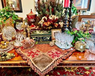 LOVELY GLASSWARE, CRYSTAL, FABRICS.