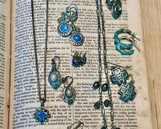 LOTS OF TURQUOISE, STERLING, CROSSES