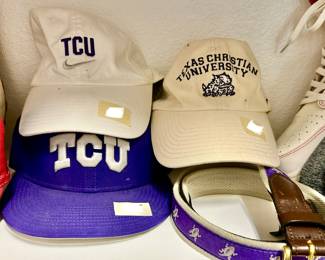TCU BALL CAPS AND BELT