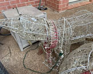 Outdoor light-up Christmas polar bear.