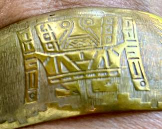 GOLD PLATED MAYAN CUFF