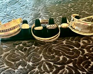 STERLING CUFFS, RINGS