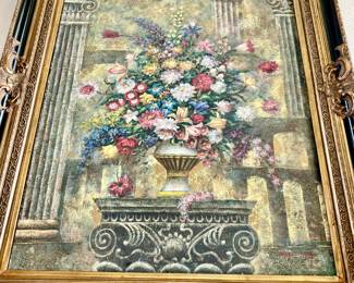 BEAUTIFUL FLORAL ART PAINTING WITH INCREDIBLE FRAME.