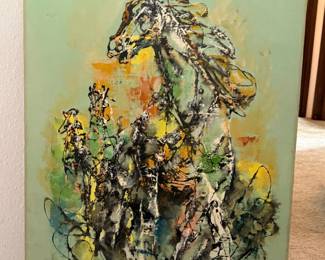 20 AbstractHorsePaintingSignedbyArtist