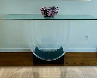 Lucite and glass table in the style of Maison Jansen